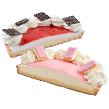 Tompoucevlaai of aardbei bavarois vlaai half